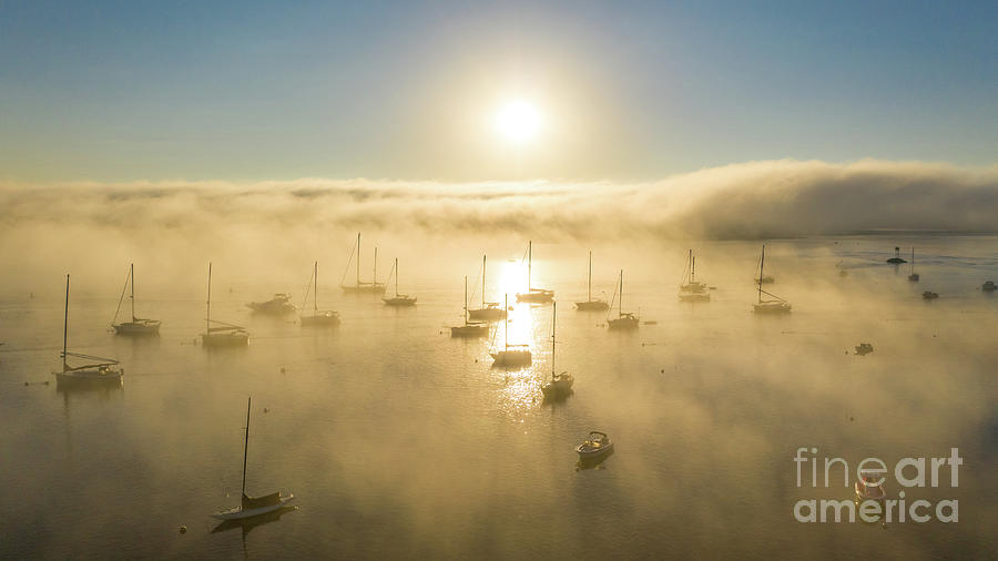Foggy Sunrise on Connecticut River in Essex CT Photograph by Mike Gearin
