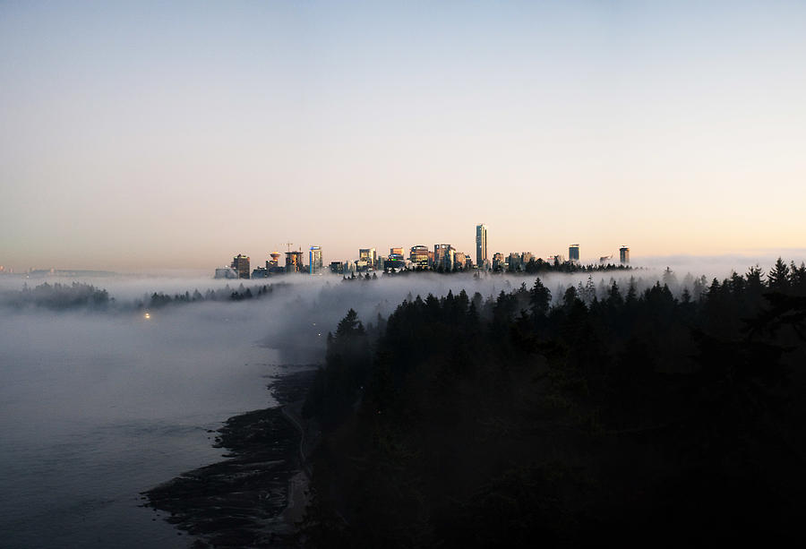Foggy Vancouver Skyline Photograph by Evan Haveman