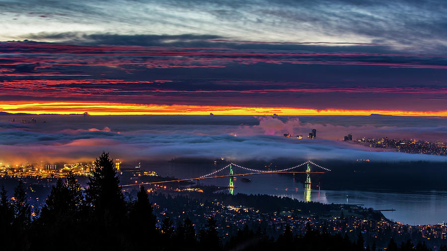 Architecture Photograph - Foggy Vancouver Sunrise by Pierre Leclerc Photography
