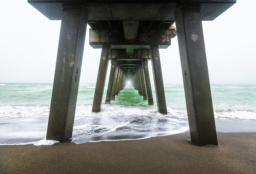 Foggy Venice Fishing Pier Photograph by Rudy Wilms