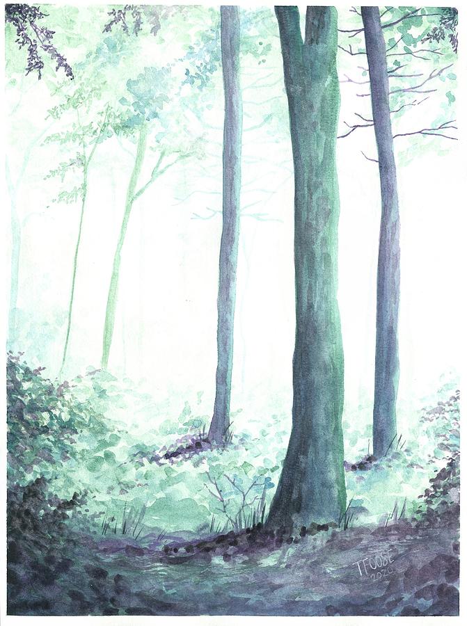 Foggy Woods Painting