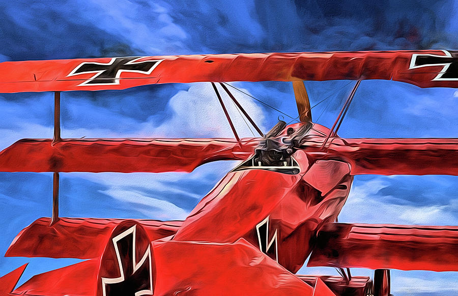 Warbird Digital Art - Fokker Dreidecker by JC Findley