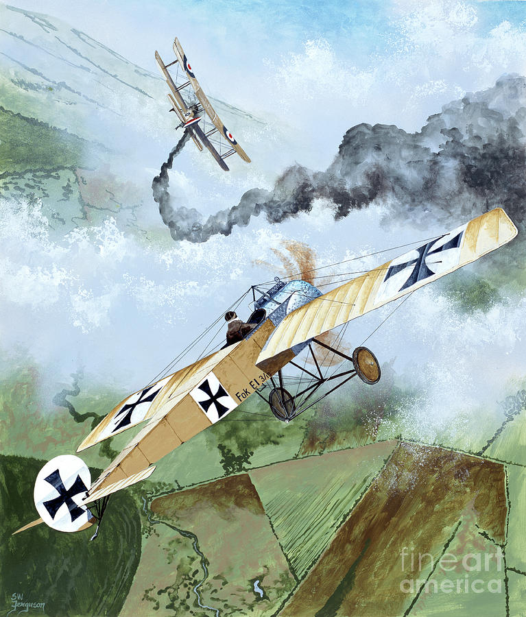 Fokker E.I Painting by Steve Ferguson