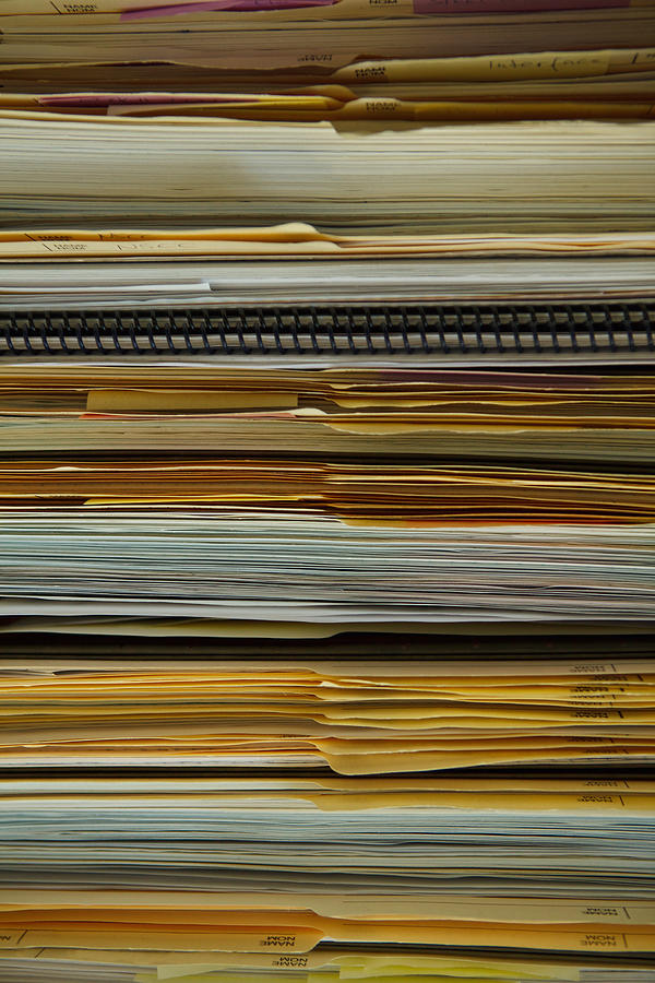 Folders in a filing cabinet Photograph by Laszlo Podor