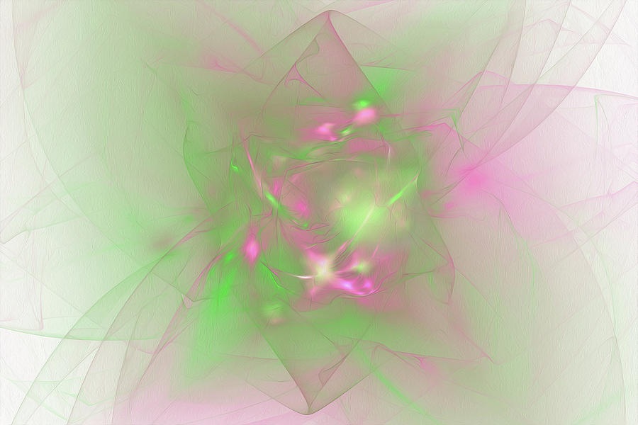 Folds In Green And Pink Digital Art