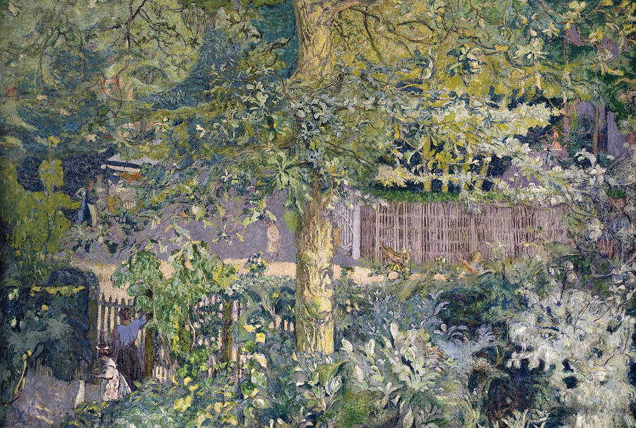 Edouard Vuillard Painting - Foliage, Oak Tree and Fruit Seller by Edouard Vuillard