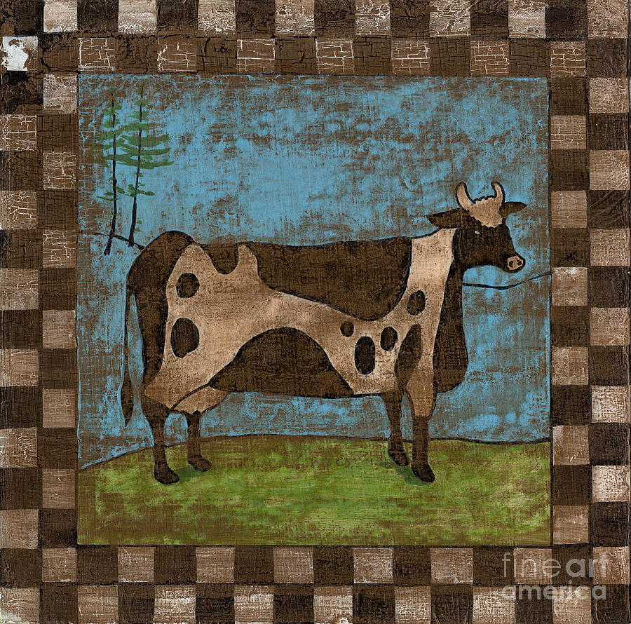 Folk Art Cow Painting by Pixiarts Studios | Fine Art America