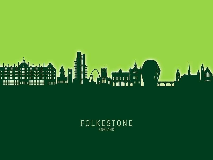 Folkestone England Skyline #50 Digital Art by Michael Tompsett
