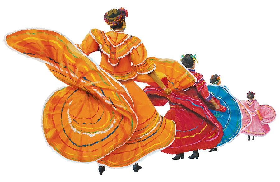 Folklorico Dancer Chicas Painting by Ivan Florentino Ramirez - Fine Art ...