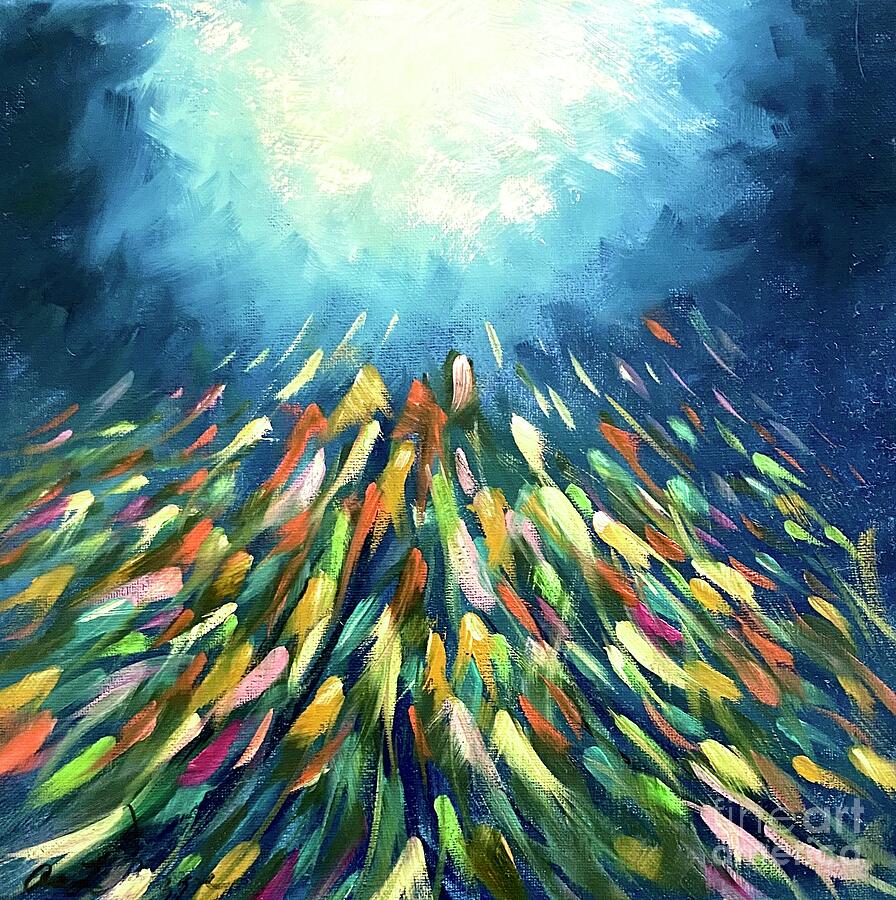 Fish Painting - Follow the Light by Alan Metzger