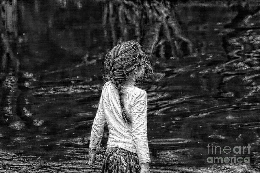 Follow The River Home - Girl Exploring River by Carolyn Parker Follow The River Home - Girl Exploring River by Carolyn Parker