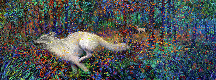 Tree Painting - Follow the White Rabbit by Iris Scott