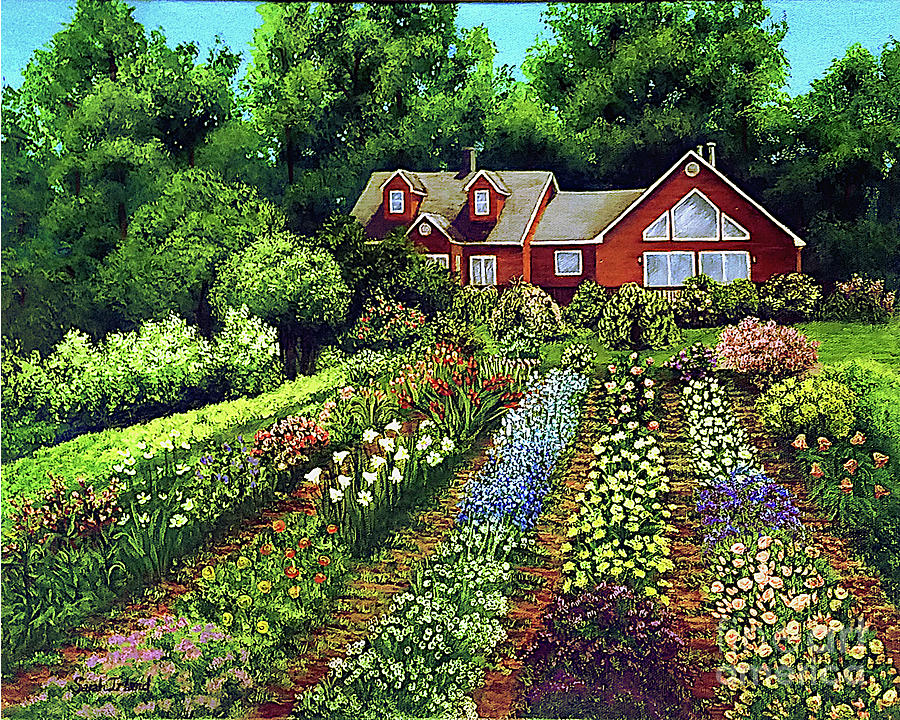 Folls Flower Farm Painting by Sarah Irland