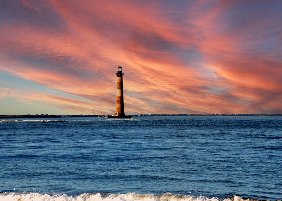 Folly Beach Lighthouse Photograph by Will Burlingham