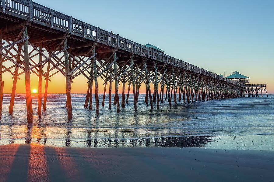 Folly Beach Pier 8 Sunshine Photograph by Steve Rich - Fine Art America