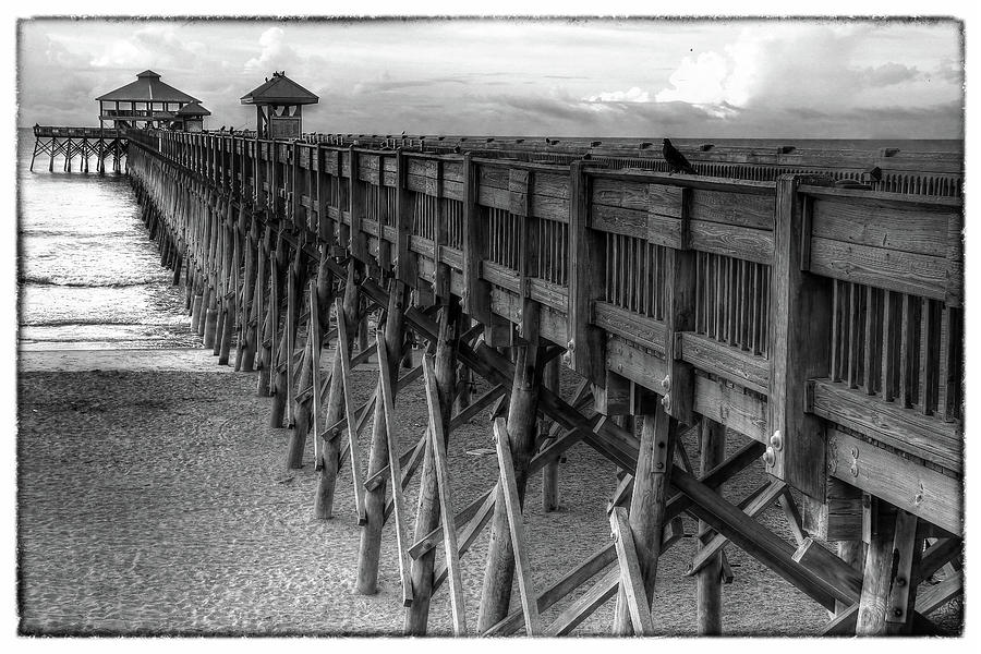 Folly Beach Pier Aged Photograph by Carol Montoya