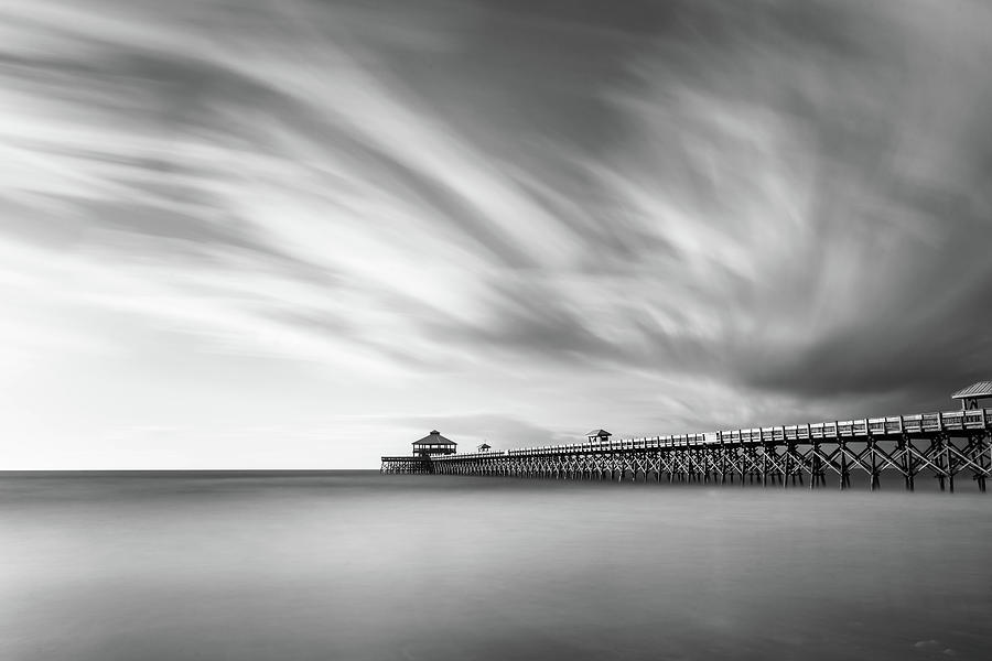 Black And White Photograph - Folly Beach Pier II by Ivo Kerssemakers