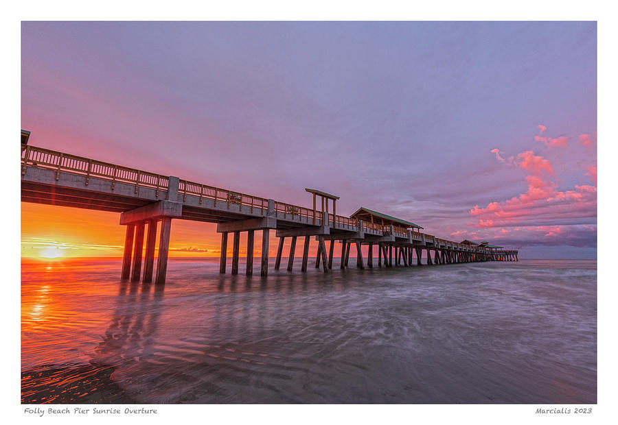  Folly Beach Pier Sunrise Overture The SIgnature Series Photograph by Angelo Marcialis