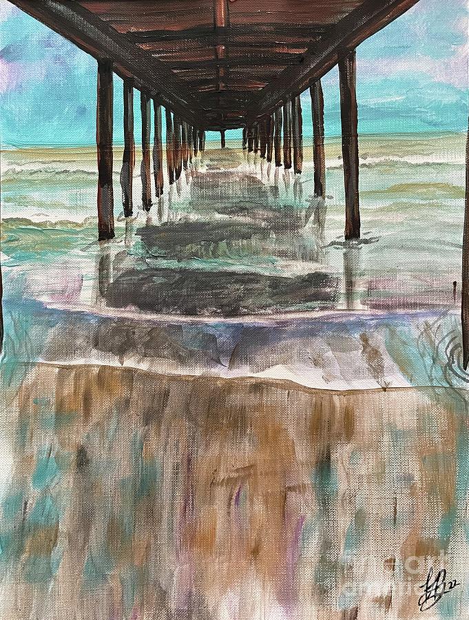 Folly Beach Pier Painting by Tonia Anderson