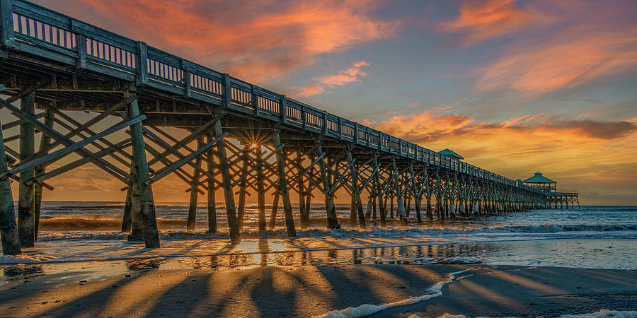 Folly Beach Spring Sunrise, South Carolina Photograph by Marcy Wielfaert