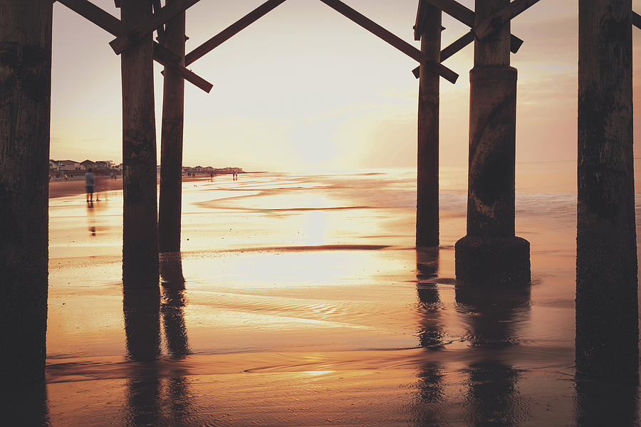 Folly Pier Sunrise Photograph by Dan Sproul