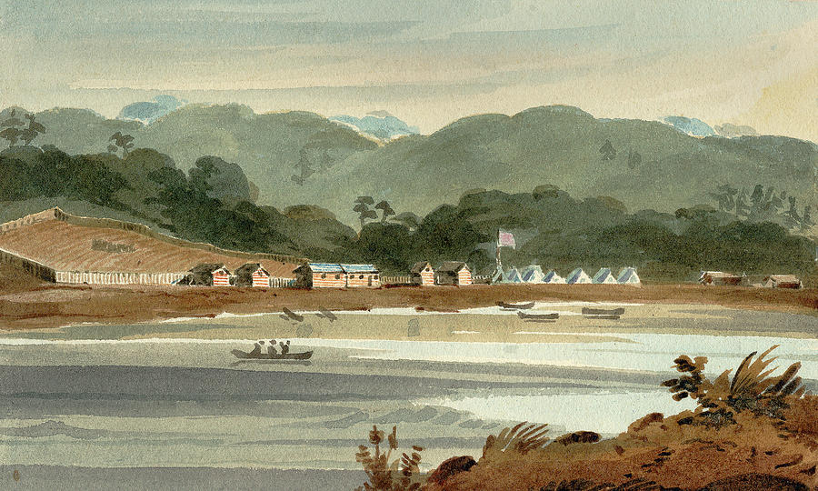 Fond du Lac Fur Post, 1826 Painting by James Otto Lewis