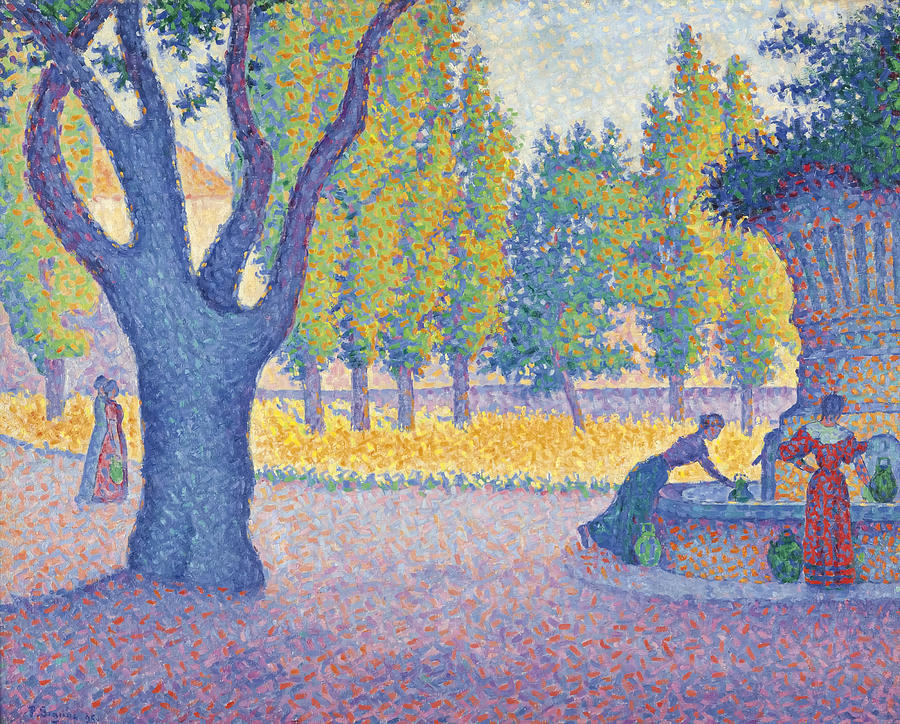 Gustav Klimt Painting - Fontaine Des Lices by Paul Signac by Mango Art
