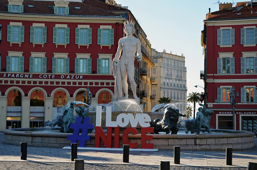 Fontaine du Soleil Fountain of the Sun Place Massena Nice France Photograph by Shawn OBrien