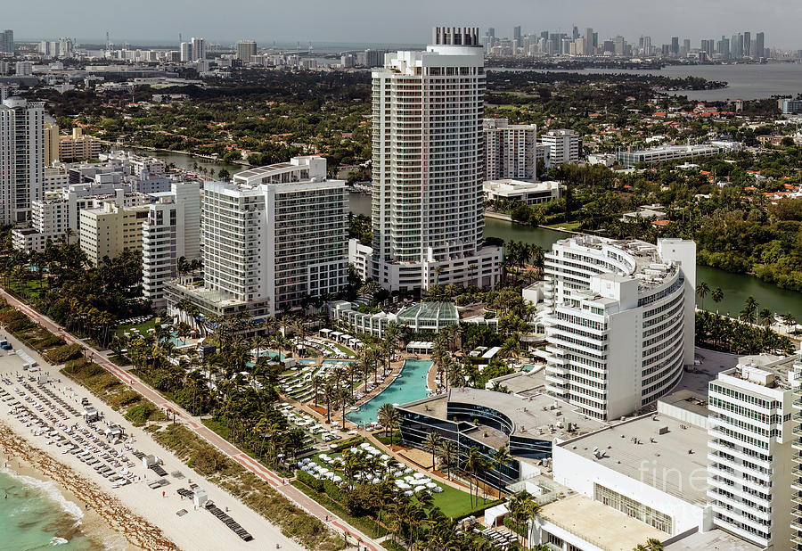 Fontainebleau Miami Beach Aerial View Photograph by David Oppenheimer