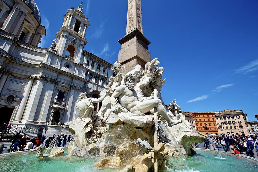 Fontana dei Quattro Fiumi, Piazza Navona, Rome Photograph by Joe Vella ...