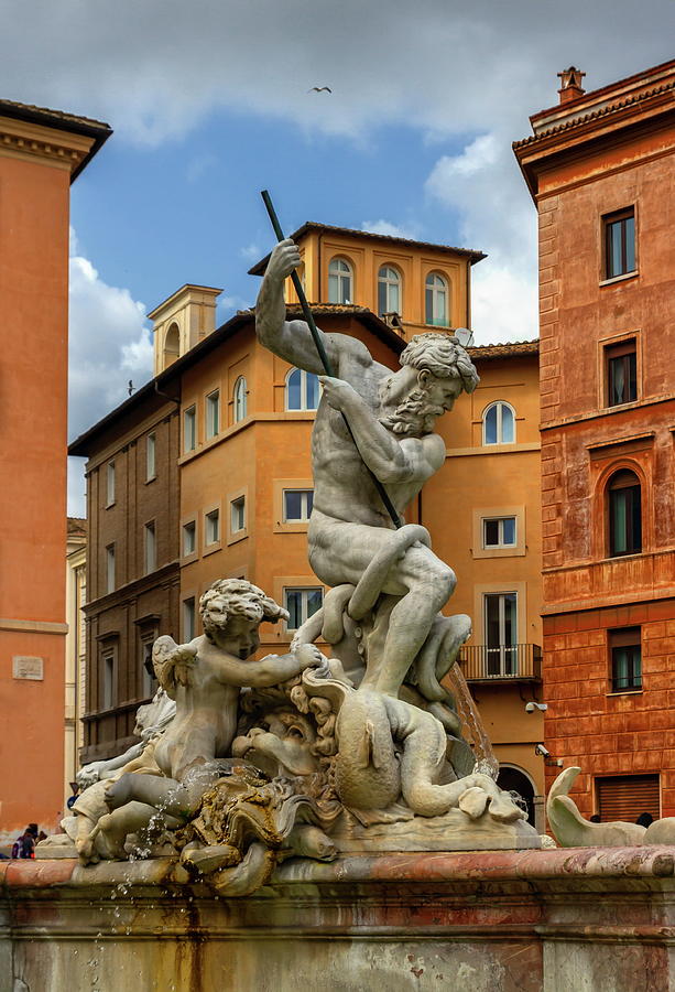 Fontana del Nettuno, fountain of Neptune, Piazza Navona, Roma, I Photograph by Elenarts - Elena Duvernay photo