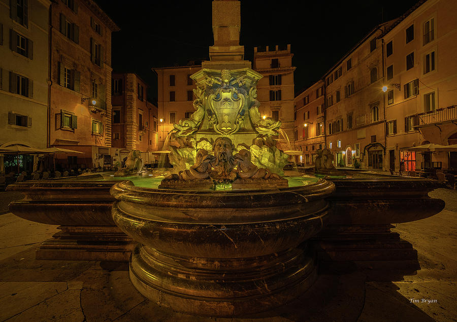 Fountain Photograph - Fontana del Pantheon by Tim Bryan