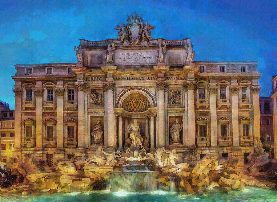 Fontana di Trevi, Rome Digital Art by Jerzy Czyz