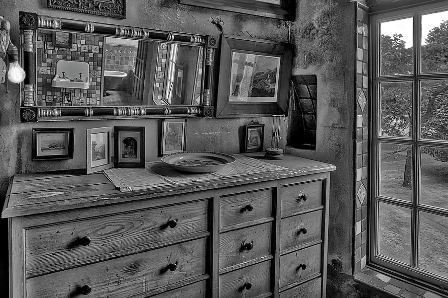 Fonthill Castle Dorm BW Photograph by Susan Candelario
