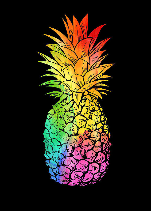 Food And Cooking Pineapple Rainbow Digital Art by Rowlette Nixon