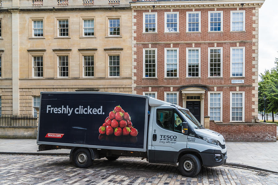 Food delivery van parked in Bristol Photograph by Thomas Faull