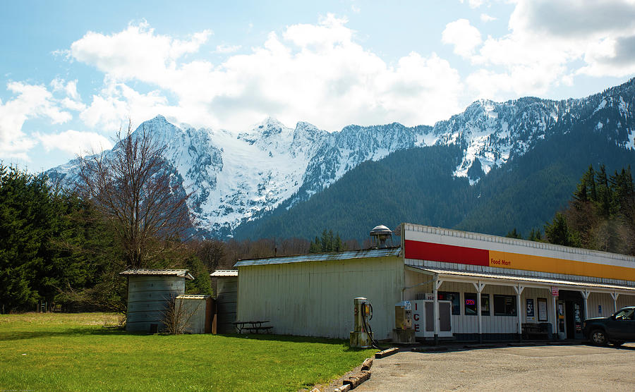 Food Mart and Whitehorse Mountain Photograph by Tom Cochran