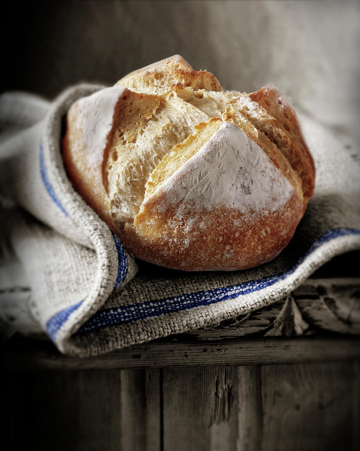 Food photo of Artisan organic Pain Au Levain  French Bread Photograph by Paul E Williams