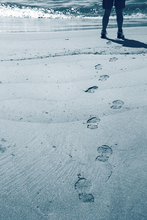Foot Prints In The Sand Photograph by Karol Livote