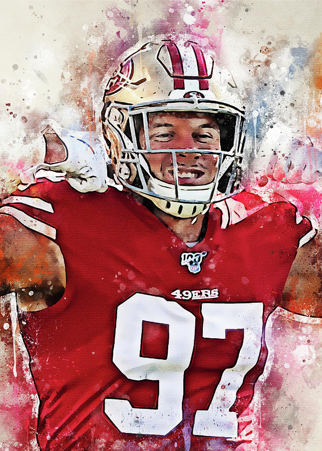 Football Art San Francisco 49Ers Player Nick Bosa Nickbosa Nick Bosa ...