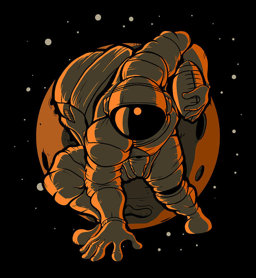 Football Astronaut Outer Space Spaceman Digital Art by Kevin Garbes ...