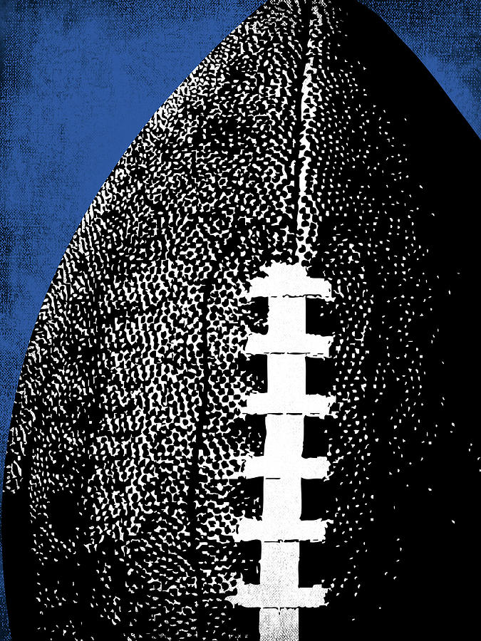 Football Digital Art - Football Blue White Black by Flo Karp