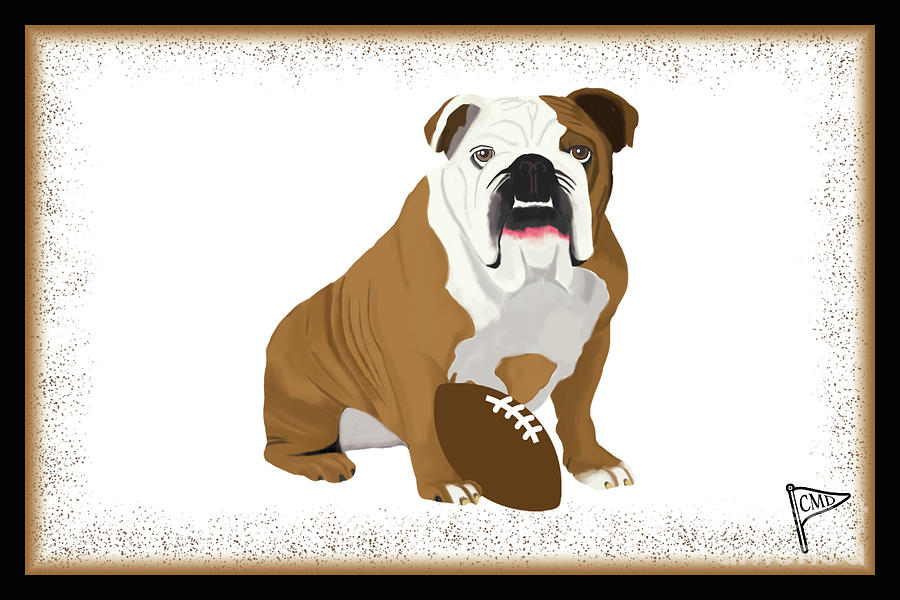University Of Georgia Digital Art - Football Bulldog by College Mascot Designs