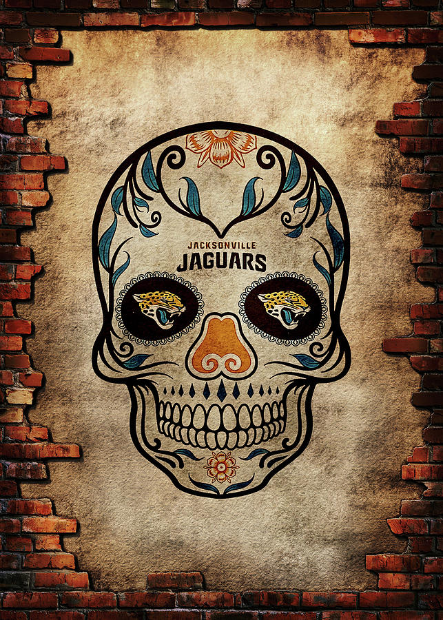 Football Fanart NFL Jacksonville Jaguars Skull Drawing by Leith