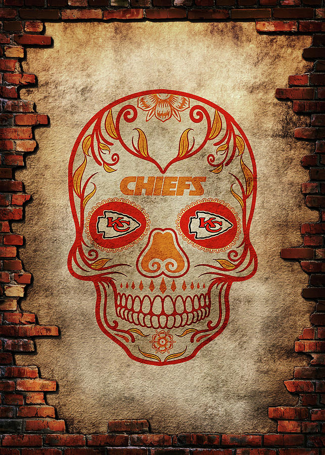 Football Fanart NFL Kansas City Chiefs Skull by Leith Huber