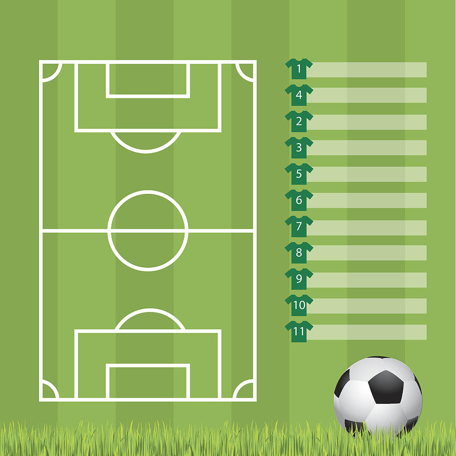 Football formation template Drawing by Mattjeacock