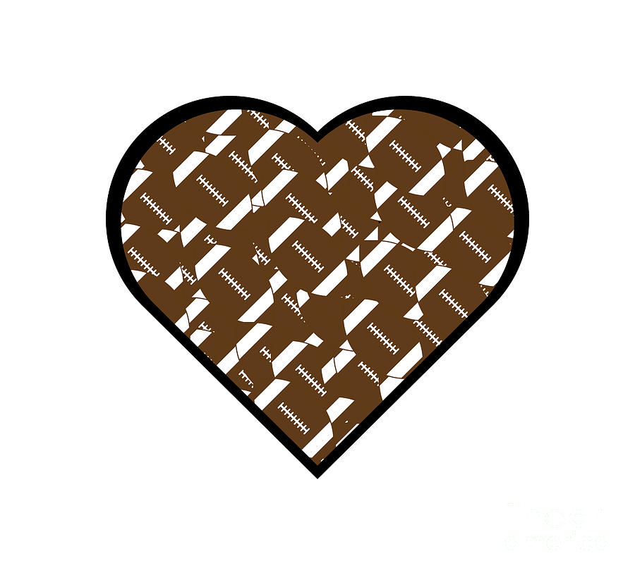 Football Digital Art - Football Heart Love by College Mascot Designs