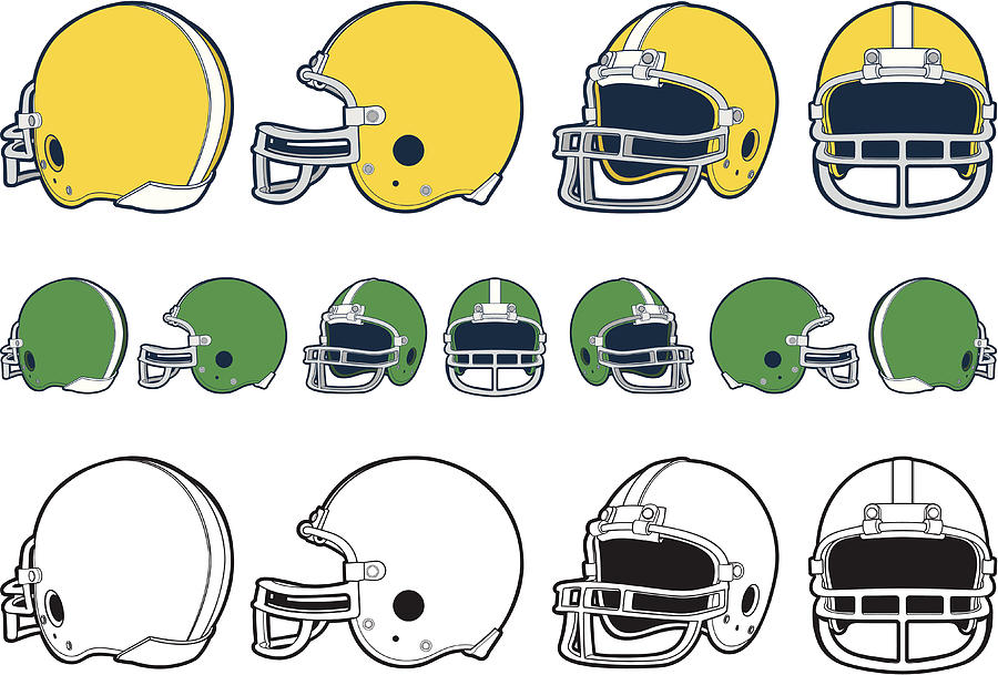 Football Helmet Drawing by Kblock007