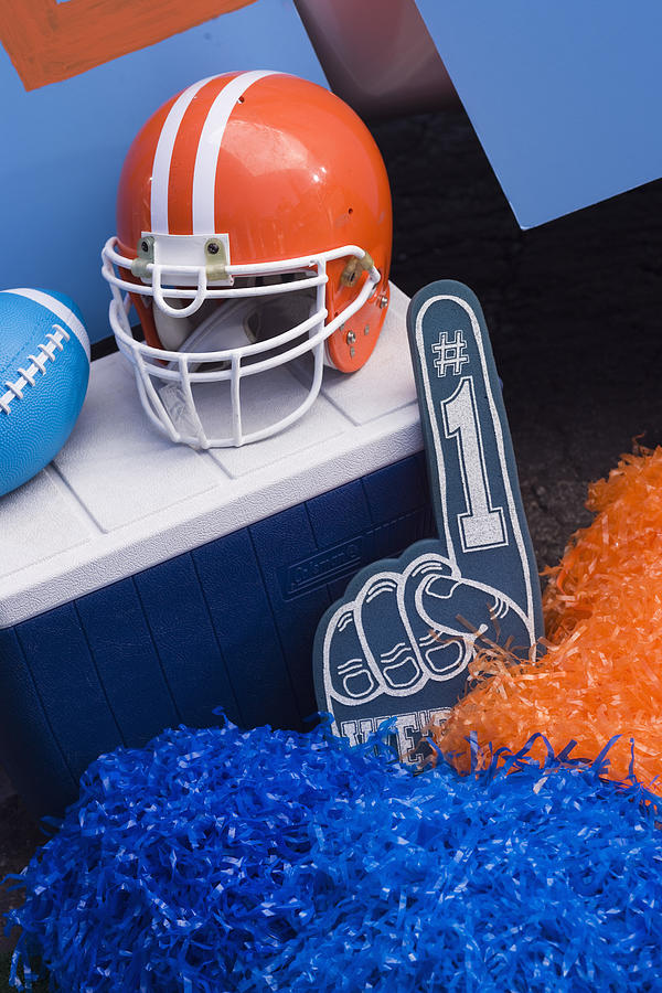 Football items for tailgate party Photograph by Jupiterimages Football items for tailgate party Photograph by Jupiterimages