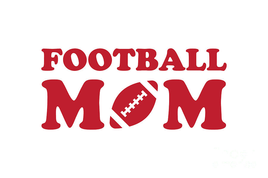 Football Digital Art - Football Mom Red by College Mascot Designs